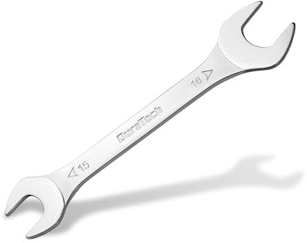 DURATECH Doppelmaulschlüssel Extra Flach, Metrisch 15x16 mm Gabelschlüssel Maulschlüssel Schraubenschlüssel für enge Räume, Kohlenstoffstahl, Spiegelverchromt