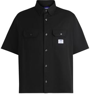 HUGO Hommes Ekyno Chemise Oversize en Twill de Coton