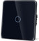 TAWOIA Touch Lichtschalter 1 Fach 1 Wege Lichtschalter Unterputz Lichtschalter mit 2.5D Curved Lichtschalter Glas Platte 86 * 86mm Wandlichtschalter Schwarz
