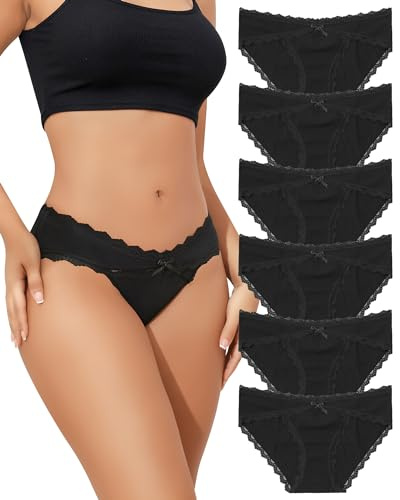 Levao Culotte Femme Coton Slip Taille Basse sous-vêtements Bikini Hipster