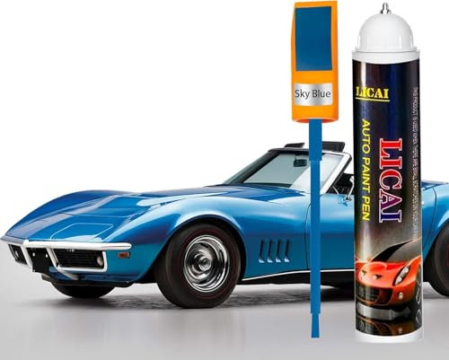 BESCH Vernice per ritocco graffi auto – Penna riparazione per scheggiature di pietra e graffi auto, 12 ml (blu)