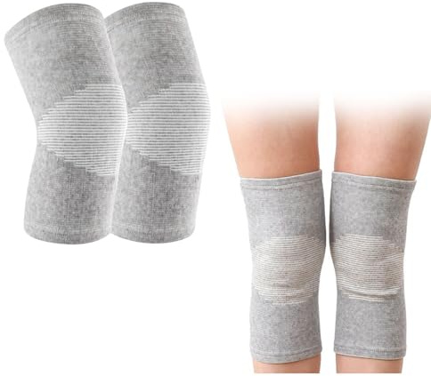 RAMTRIO Knäbandage i bambu, 2 stycken knäbandage artros med kompression knäbandage män kvinnor knäbandage kvinnor artros, bandage knä för volleyboll, träning, knäbandage artros (L)