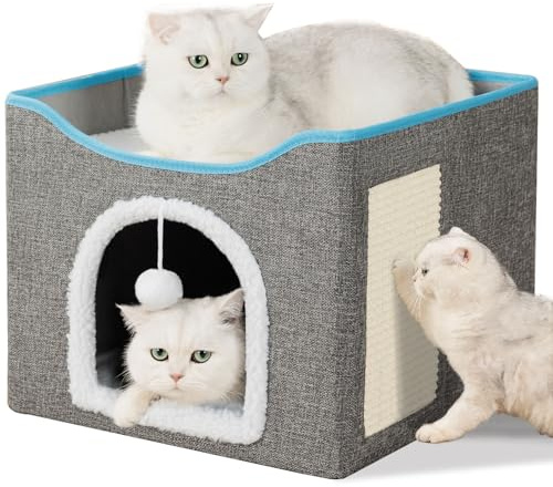 FURRYPAWS Katzenhöhle - Gemütliches Katzenhaus für drinnen und draußen, Ideal als Katzenhaus Indoor, Stabile Konstruktion, Perfekt für Katzen und Kätzchen
