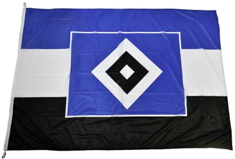 Hamburger SV HSV Fahne Hissfahne Flagge ** Blau-Weiß-Schwarz ** in 180 x 120 cm; mit Karabiner