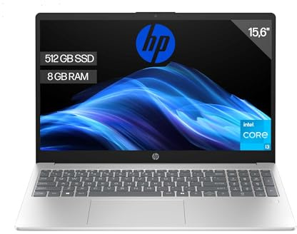 HP 15-fd0260ns - Ordenador portátil de 15.6 FHD (Intel Core i3-N305, 8GB RAM, 512GB SSD, Intel UHD Graphics, Sin Sistema Operativo) Plata - Teclado QWERTY Español