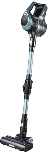 Beldray Smartflex Cordless Vacuum Cleaner – Multi-Cyclonic 1L Stick Vac, Flexi-Hinge, LED Digital Display, Battery Level Indicator, Smart Blockage Sensor, Spare Filter Included, Ice Blue