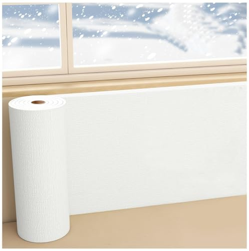 APMOE Papier Peint Adhésif Mural, Rouleau Isolant Thermique Autocollant Imperméable et L'humidité, Revetement Coussin Mural Résistant Insonorisant pour Cuisine, Salon(Blanc,3 Rolls)