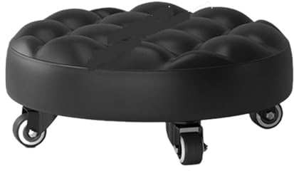 Tabouret Bas Roulant Chaises Basses Tabourets de Travail à roulettes Réparation Automobile Bas for la Maison Extérieur Garage(Black)