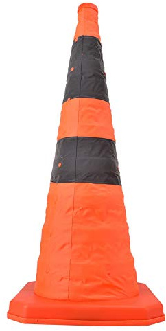 aqxreight Coni Stradali Pieghevoli 70 Cm con Striscia Riflettente per Sicurezza Stradale, Edilizia, Parcheggi, Base in ABS e Tessuto Morbido