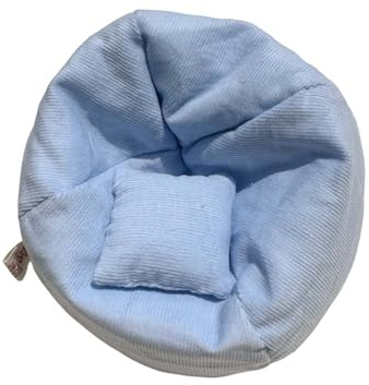 Canapé pour maison de poupée de 17 cm avec coussin, mobilier de siège doux, accessoire mignon pour exposition ou jeu, ameublement idéal pour maison de poupée (bleu clair, 10 cm)