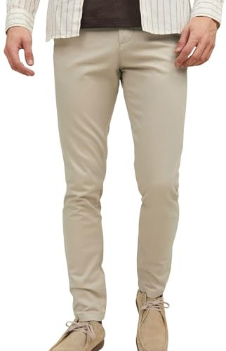 JACK & JONES Jjimarco Jjbowie Sa Pantalones, Beige, 36W / 30L Hombre
