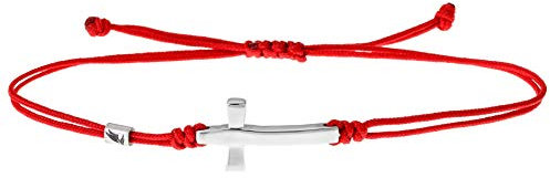 Wind Passion - Bracelet Croix Rouge | En Corde Fine et Fermeture Argentée | Cadeau Hommes Femmes Fait Main En Europe | Corde Fine Nautique Réglable