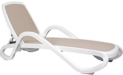 Nardi Lounger Lettino Alfa, Polipropilene, Bianco, Tortora