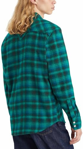 Levi's Herren Barstow Western Standard Hemd,Ric Plaid Sporting Green,XS