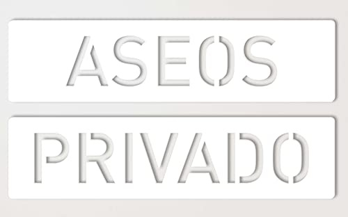 Aseos Señales para Puertas Cartel Señalización para Baños WC Mujer Hombre Discapacitado Aseos Privado (Aseos/Privado, Blanco)