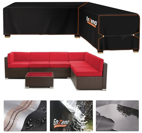 l shaped garden furniture covers waterproof 286x222x87cm Left Side Long