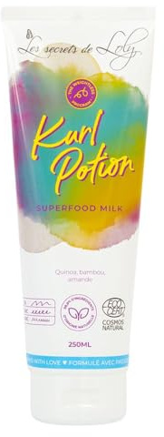 Les Secrets de Loly – Kurl Potion – Leave-in/lait sans rinçage Définition & nutrition – Cheveux ondulés, bouclés et frisés – +98% d'origine naturelle – 250 ml