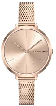 Lilienthal Berlin Damenuhr Rosalux in Rose Bloom - Armbanduhr am roséfarbenen Mesh-Armband - aus Chirurgenstahl mit einem Quarzuhrwerk & saphirbeschichtetem Glas - 30 mm