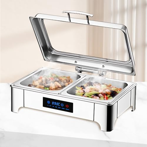 BOVDC 9L Chafing Dish Elettrico Temperatura Regolabile (B, 1/2 Pan)