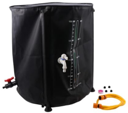 F Fityle Foldable Rain Barrel Rainwater Collection System 200 Liters Large Rain Water Collection Barrel Collapsible Rain Barrel