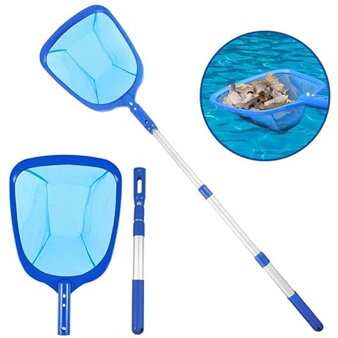 Gehanico Kit De Piscine Nettoyage Epuisette De Fond Piscine avec Manche Telescopique Accessoire pour Nettoyage Filet pour Piscine Spa, Bassin (1 Ensemble)