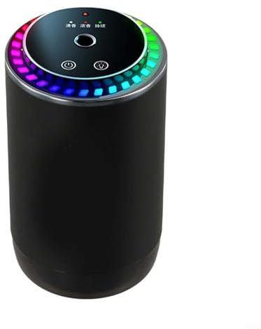 EffiFish Difusor humidificador de aire para coche, con 3 niveles ajustables, función de memoria de encendido y apagado automático, proyección de luz ambiental, recargable por USB, 500 mAh para batería