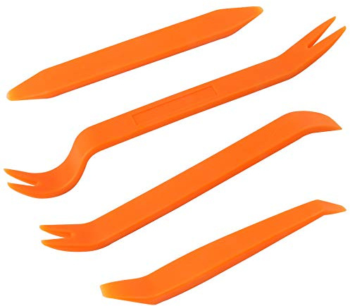 FULARR 4Pcs Professionnel Voiture Démontage Installation Outil Kit, Universal Outil Démontage Installation Audio Garniture Intérieure –– Orange