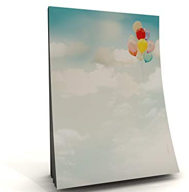Bloc de notas A5, papel con diseño de verano de alta calidad, globos, 50 hojas, 90 g/m², bloc de notas A5, de Paperandpicture