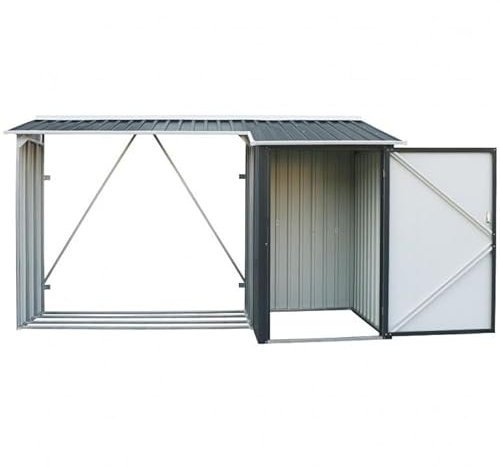 Duramax Ezooza WoodStore Combo 8' x 3', 272 x 108 x 160 cm, aus verzinktem Stahl, anthrazit
