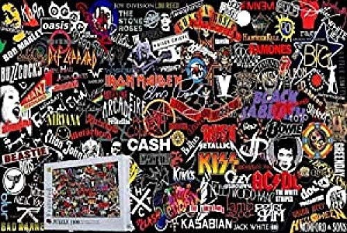 BBSJX Puzzles, Holzpuzzle 1000 Piecestop Rock Band Logo Holzpuzzle Kunst Pädagogisches Spielzeug Geschenke 50X75Cm,Brain Challenge Puzzle 75X50Cm
