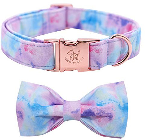 Elegant little tail Hundehalsband, weiche Fliege Hundehalsband, verstellbares buntes Hundehalsband mit Schleife Haustierhalsband Geschenk für mittlere weibliche oder männliche Hunde