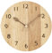 VIVILINEN Wanduhr Ohne Tickgeräusche Massivholz Haushaltsuhr Lautlos Batteriebetriebene Uhr Rund Rahmenlos Nordischer Stil Blattzeiger Quarzuhr Für Wohnzimmer Schlafzimmer Büro 30x30cm/12 Zoll