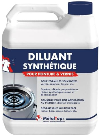 Metaltop - Diluant Synthetique - 1 L - Dégraisse efficacement les surfaces grasses et dilue peinture, laque, vernis.