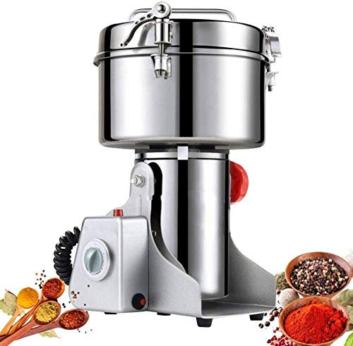 Grain Grinder Mill 2500G Grain Grinding Machine Swing Type Grinder Flour Mill High Power Stainless Steel Commercial Miller For Sugar Pepper Ormosia Soybean Coffee
