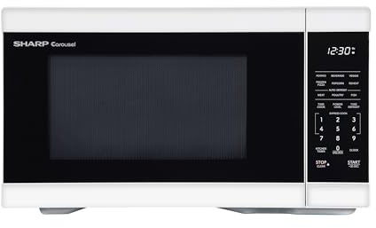 SHARP Countertop Microwave Oven with Removable 12.4 Carousel Turntable, 1000 Watt, 1.1 Cubic Feet, White