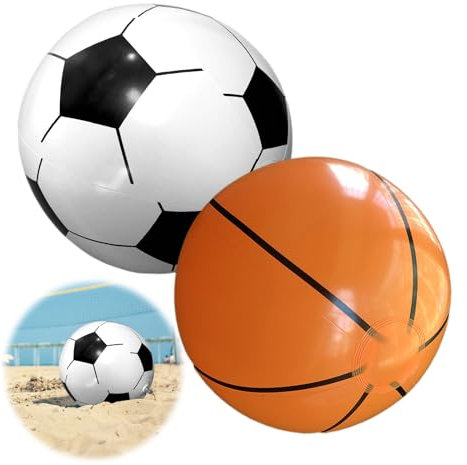 Binblin 2PCS Beach Ball,Palla Piscina,Pallone Gonfiabile Spiaggia,Pallone Beach Soccer,Attività Estive all'aperto Adatte a Bambini e Adulti, Feste in Piscina, Giochi Sportivi Sulla spiaggia