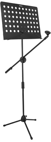 5 Core Music Stand Height Adjustable Desktop Book Stands w Mic Holder Portable Sheet Holder All Metal Bookstand Foldable Atril Para Partituras Black - MUS MH