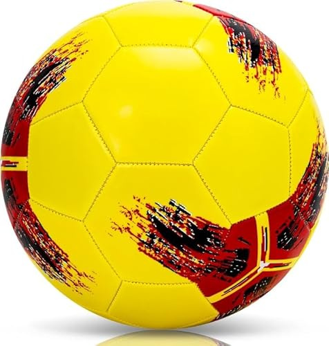 KMZ ™ Kids Football Ball Size 5 - Small and Lightweight - Ideal Football Gifts for Boys - Soft Indoor&Outdoor Soccer Ball for Kids Training, Leather Football, Perfect for Futsal