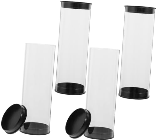 Outanaya 4Pcs Golf Ball Display Tubes Plastic Storage Case for Golf Ball Collection Carrier Box for Home Shop Display and