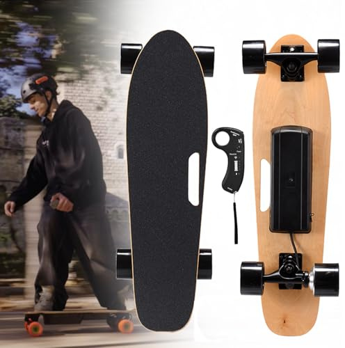 Giuggiolared Skate Eléctrico Longboard y Tabla Skate con Control Remoto, Motor 350W Sin Escobillas, 4 Modos de Velocidad, Capacidad Máxima 80 kg, Autonomía 13 km para Desplazamientos