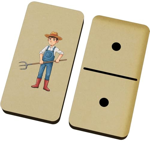 Azeeda 'Farmer with Pitchfork' Domino Set & Box (DM00053403)