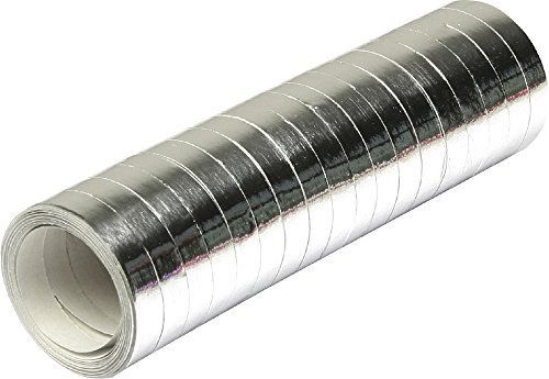 18 Luftschlangen * SILBER METALLIC * als Deko für Party, Geburtstag oder Jubiläum // 1 Rolle // Silvester Tischdeko
