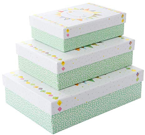 goldbuch 85662 Geschenkkartonagen Set 3-teilig Turnowsky Design Happy Sun, Set mit 3 Geschenkboxen in verschiedenen Größen, 3 Geschenkkartons mit Kunstdruck, Goldprägung und Relief