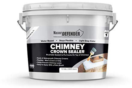 MasonryDefender Chimney Crown Sealer - Brushable Sealant Fixes Cracked Tops & Prevents Leaks