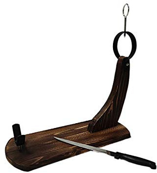 RONGJJ Support à Jambon en Bois, Support à Jambon Espagne Support à Jambon Spécial Support à Tranches De Jambon avec Accessoires en Acier Inoxydable