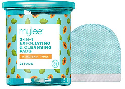 Mylee 2 in 1 Exfoliating & Cleansing Pads - Ideal for Travelling - Make-Up Pads - Vegan & Cruelty Free - 25 pads In Jar