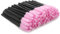 G2PLUS Black and Pink Silicone Eyelash Brushes, 100 PCS Disposable Lash Brushes Spoolies, Silicone Mascara Wands, Silicone Eyelash Spoolies for Eye Lash Extensions
