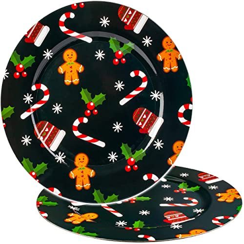 alles-meine.de GmbH Teller/Platzteller/Unterteller - Weihnachten - Ø 33 cm - großer Plätzchenteller - Weihnachtsteller rund flach - Dekoteller - Gedeckter Tisch - Geschenkete..