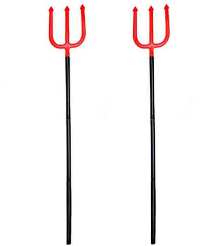 AOVNA 2 Pieces Devil Fork Detachable Plastic Devil Fork Halloween Cosplay Props Demon Pitchfork Horror Devil Accessory for Fancy Dress