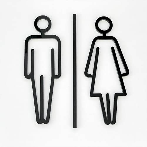 codiarts. Türschild 3D für das Bad Mann & Frau selbstklebend aus Acrylglas Laser geschnitten - Toilettenschild für Badezimmer & Gäste-WC - Badezimmer-Schild zum Kleben - Tür Kloschild Damen & Herren